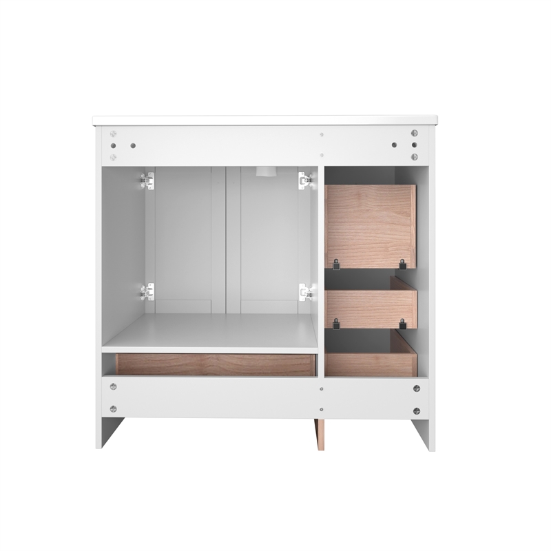 36 Shaker Style Free-Standing bathroom  White Solid Wood Vanity