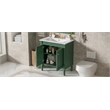 30 Green Solid Wood Bathroom Vanity with ceramic Sink and  Cabinet