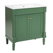 30 Green Solid Wood Bathroom Vanity with ceramic Sink and  Cabinet