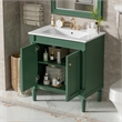 30 Green Solid Wood Bathroom Vanity with ceramic Sink and  Cabinet