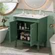 30 Green Solid Wood Bathroom Vanity with ceramic Sink and  Cabinet
