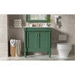 30 Green Solid Wood Bathroom Vanity with ceramic Sink and  Cabinet