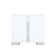 White Solid Wood 2-Drawer Nightstand with Mirrored Finish and Metal Feet
