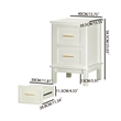 White Solid Wood Modern 2 Drawer Nightstand with Gold Handles