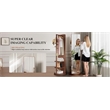 69 Walnut Wood Rotating Full Length Mirror with Coat Rack Storage