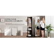 66 Black Wood Rotating Full Length Mirror with Coat Rack Storage