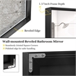 36  Glossy Black Aluminum Framed Rectangle Bathroom Wall Vanity Mirror