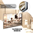 36  Glossy Black Aluminum Framed Rectangle Bathroom Wall Vanity Mirror