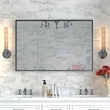 36  Glossy Black Aluminum Framed Rectangle Bathroom Wall Vanity Mirror