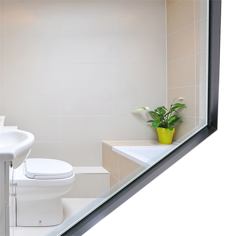 36  Glossy Black Aluminum Framed Rectangle Bathroom Wall Vanity Mirror