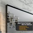 36  Glossy Black Aluminum Framed Rectangle Bathroom Wall Vanity Mirror