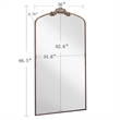 Brown Arched Full Length Mirror 66 Metal Framed Ornate Floor Mirror