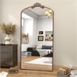 Brown Arched Full Length Mirror 66 Metal Framed Ornate Floor Mirror