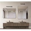Silver Metal Framed Rectangular Bathroom Wall Mirror 24 Inch Wood Backing