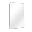 Silver Metal Framed Rectangular Bathroom Wall Mirror 24 Inch Wood Backing