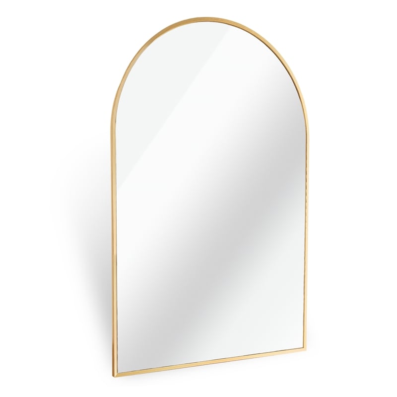 20 Gold Arched Bathroom Mirror Metal Frame and Wood Design modern mirror