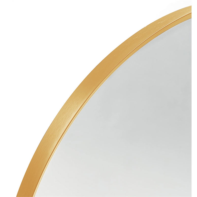20 Gold Arched Bathroom Mirror Metal Frame and Wood Design modern mirror