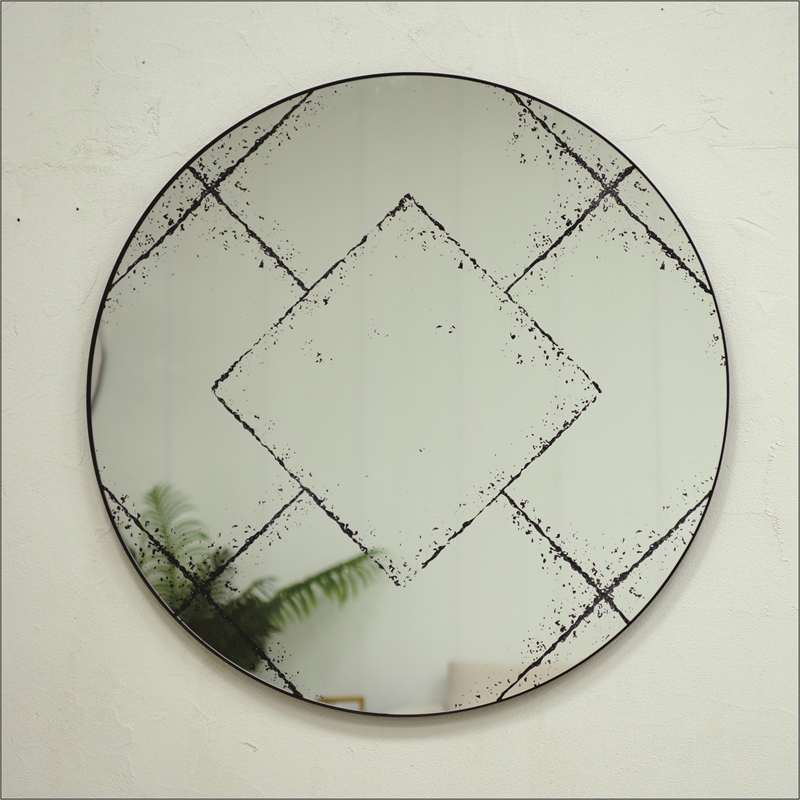 Black Wood Round Wall Mounted Mirror for Bedroom Living Room and  Home Decor