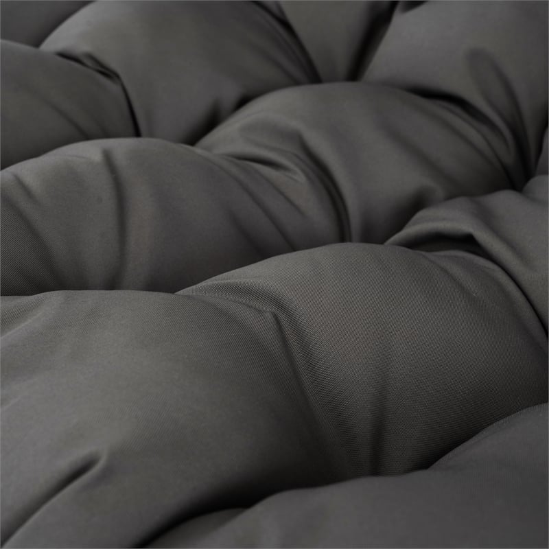 Gray Steel 2-Person Indoor Outdoor  Hanging Egg Chair with Stand