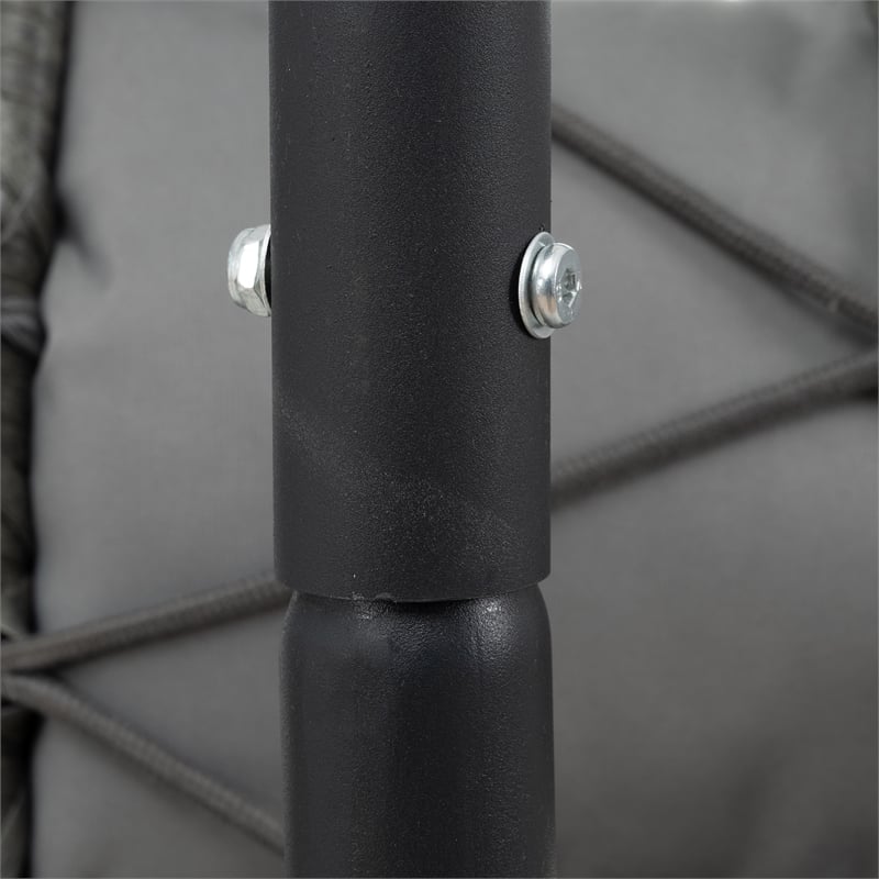 Gray Steel 2-Person Indoor Outdoor  Hanging Egg Chair with Stand