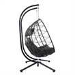 Gray Steel 2-Person Indoor Outdoor  Hanging Egg Chair with Stand
