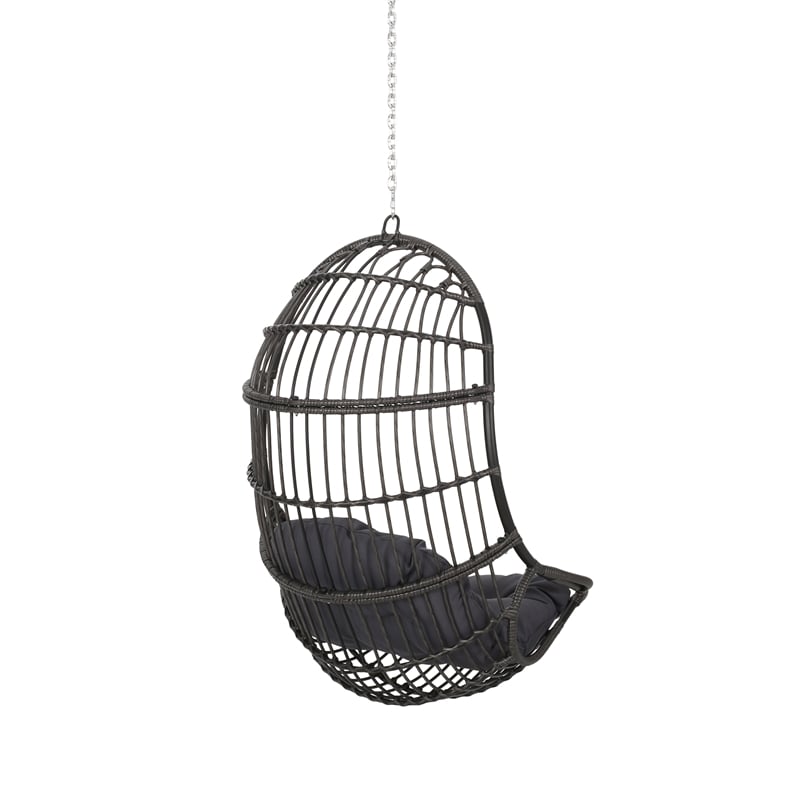 Gray Fabric Hanging Chair with 8ft Chain