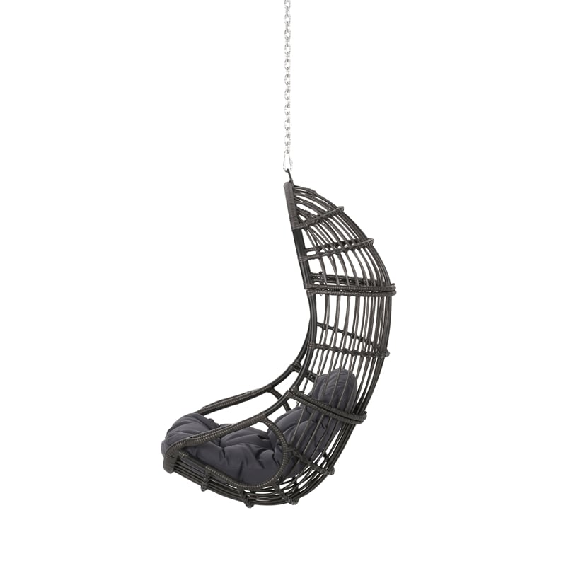 Gray Fabric Hanging Chair with 8ft Chain