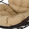 Brown Rattan Teardrop Hanging Egg Chair with Water-Resistant Cushions