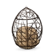 Brown Rattan Teardrop Hanging Egg Chair with Water-Resistant Cushions