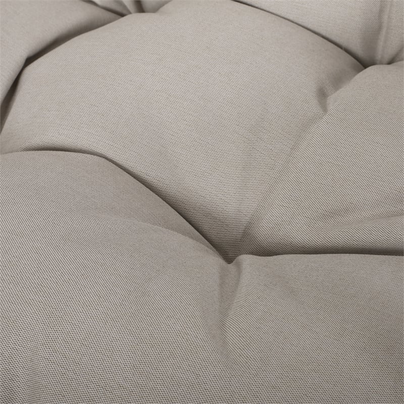 Beige Fabric Hanging Basket Chair for Indoor & Outdoor Use with Cushions