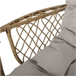Beige Fabric Hanging Basket Chair for Indoor & Outdoor Use with Cushions