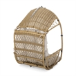 Beige Fabric Hanging Basket Chair for Indoor & Outdoor Use with Cushions
