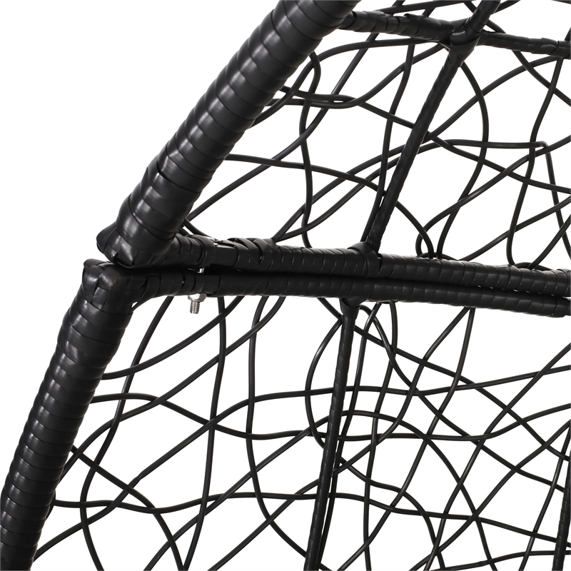 Gray Rattan Hanging Chair with 8ft Chain
