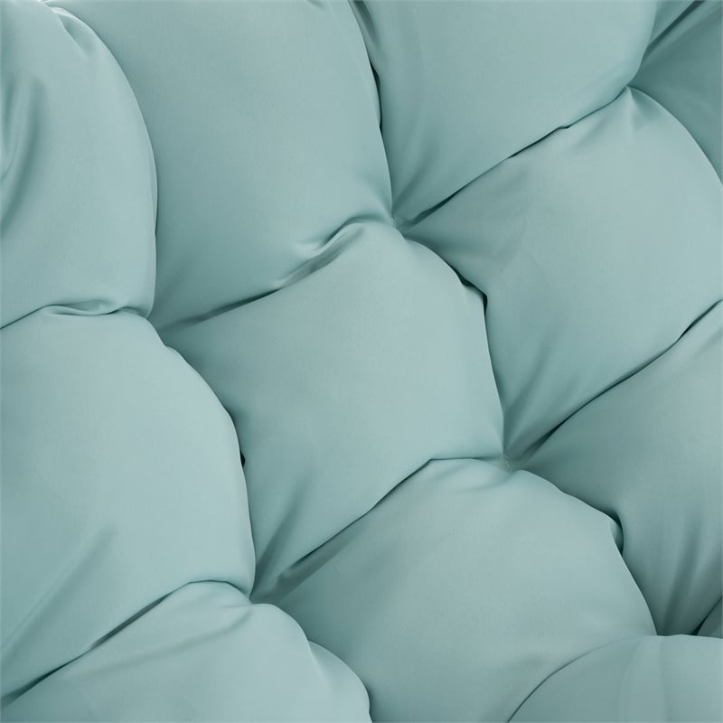 Blue Steel 2-Person Indoor Outdoor Wicker Hanging Egg Chair with Stand