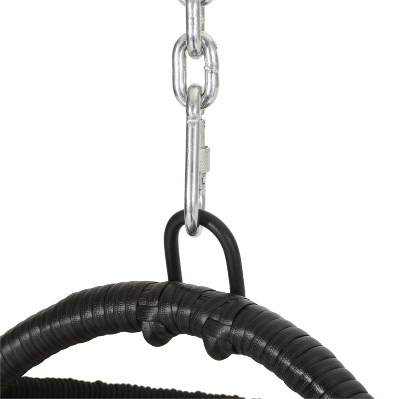 Brown Fabric Foldable Hanging Chair for Indoor and Outdoor Use