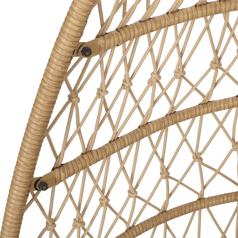 Brown Fabric Foldable Hanging Chair for Indoor and Outdoor Use