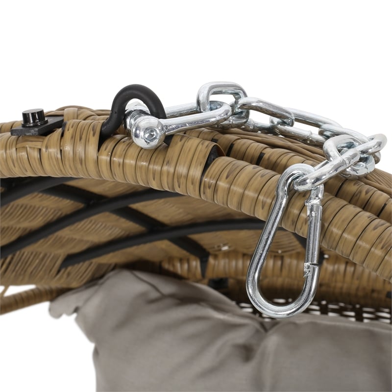 Beige Fabric Hanging Chair with 8ft Chain