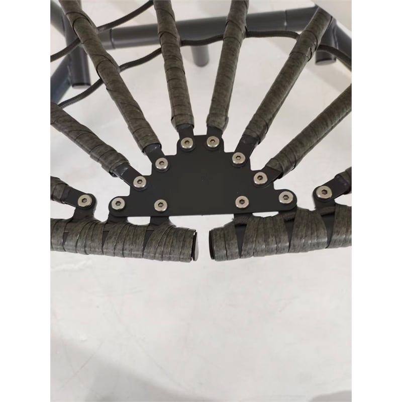 Beige Steel 2-Person Indoor Outdoor Wicker Hanging Egg Chair with Stand