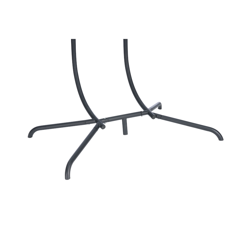 Blue Rattan Double Hanging Egg Chair with Stand and UV Resistant Cushions