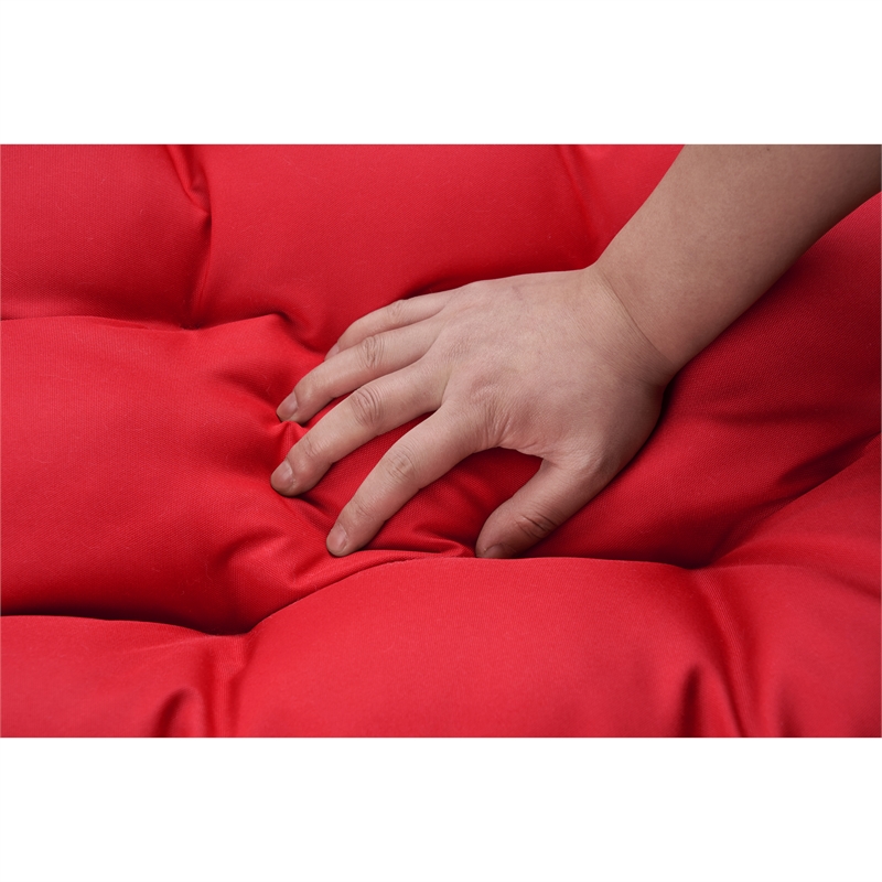 Red Rattan Outdoor Garden Hanging Egg Swing Chair