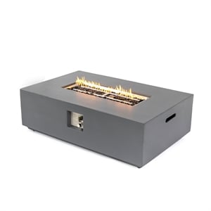 Concrete Light Gray Propane Natural Gas Fire Pit Table for Patio Use