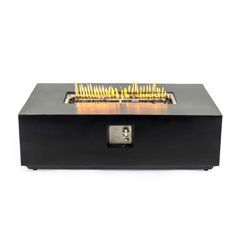 Charcoal Concrete Propane/Natural Gas Fire Pit Table Outdoor