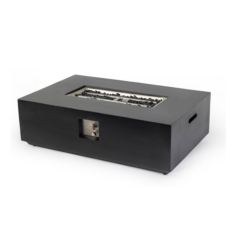 Charcoal Concrete Propane/Natural Gas Fire Pit Table Outdoor