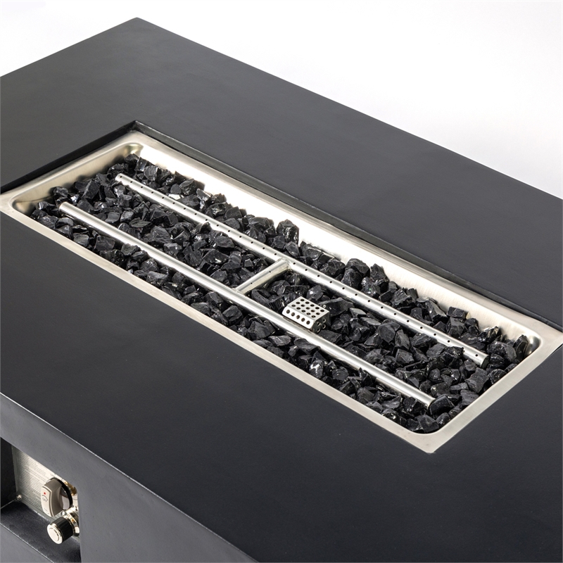 Charcoal Concrete Propane/Natural Gas Fire Pit Table Outdoor