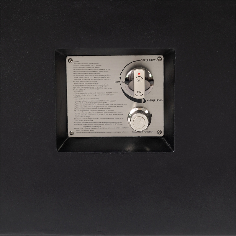 Charcoal Concrete Propane/Natural Gas Fire Pit Table Outdoor