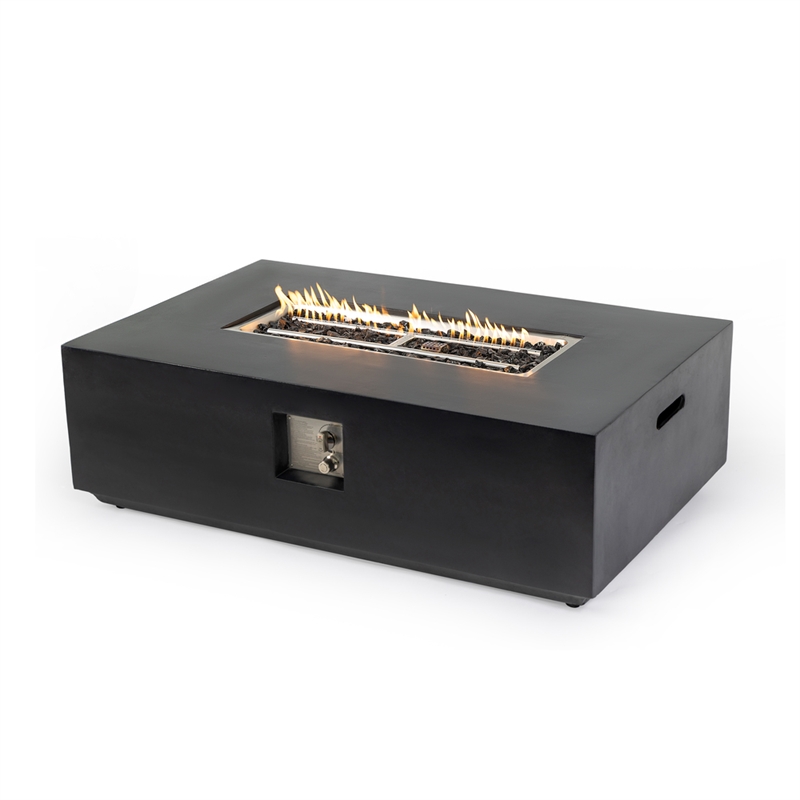 Charcoal Concrete Propane/Natural Gas Fire Pit Table Outdoor