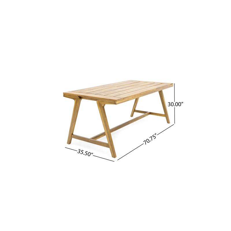 Teak Wood Outdoor Dining Table for Weather Resistant Patio and Garden Use