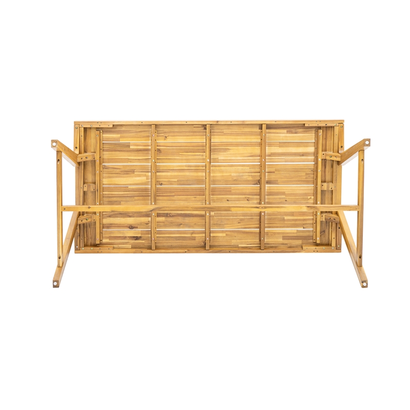 Teak Wood Outdoor Dining Table for Weather Resistant Patio and Garden Use