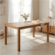 67 Natural Wood Rectangular Outdoor Patio Dining Table for Garden and Poolside