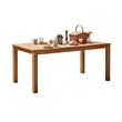 67 Natural Wood Rectangular Outdoor Patio Dining Table for Garden and Poolside